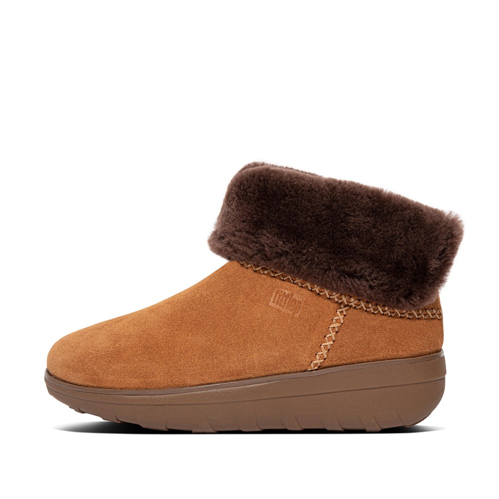 Fitflop Womens Boots Brown - Mukluk Shorty Shearling Lined Suede Ankle - RE5061897